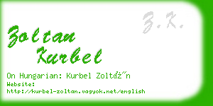 zoltan kurbel business card